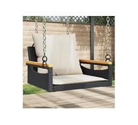 Balancelle noir 109x62x40 cm résine tressée chaise suspendue vidaXL