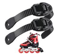 Noir, Sangles de Boucle pour Patins à Roulettes, PVC Lot de 2 Sets | Fixation Réglable, Longueur Ajustable, Vis Incluses, pour Patins Inline et Colliers de Maintien, 68g