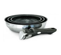 Noir Set 20cm 24cm 28cm Venteo Poele Inox 20/24/28cm Poele Induction Revêtement Céramique Anti Adhérence Sans Pfoa Casserole Induction Compatibilité Tous Feux Cuisson Homogène Maîtrisée Cuisine Domest