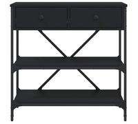 Noir Table console - CLARENCE - Meuble couloir - noir 75x34,5x75 cm - bois d'ingénierie CC726