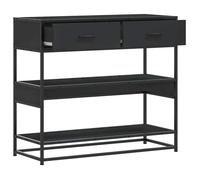 Noir Table console - CLARENCE - Meuble couloir - noir 90x35x80 cm - bois d'ingénierie CC1028