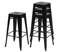 (noir) Tabouret de bar MCW-A73 Métal (lot de 4)