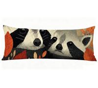 Noir Taie Oreiller 40x145 cm Animal Housse Traversin 145 x 40 cm Set de 1 Coussin Grossesse, Douce et Confortable avec Fermeture éclair Invisible Oreiller de Corps pour Canapé Lit Coussin Long J0-463