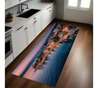 Noir Tapis de Cuisine Architecture des Villes balnéaires 50 x 80 cm Antidérapant Résistant Lavable Tapis de Passage Couloir Buanderie Salle de Bain