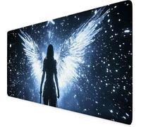 Noir Tapis de Souris Ange Tapis de Souris XXL 1200 x 600mm Mouse Pad avec Bords Cousus et Base en Caoutchouc Antidérapante Mouse Pad XXL pour Gaming, Ordinateur Portable, Accessoires Bureau u3799