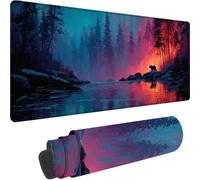 Noir Tapis de Souris Gamer, Grand Tapis de Souris XXL 600 x 400 x 4 mm, Lac Mouse Pad Gaming Accessoire Lavable, Caoutchouc Antidérapante Mousepad Améliore la précision et la Vitesse pour Gamer w-7713