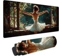 Noir Tapis de Souris Gaming 800 x 400 x 4 mm Grand Tapis de Souris XXL, Ballet Mouse Pad à Bords Cousus, Lavable, Base en Caoutchouc Antidérapante Mousepad Gaming pour Decoration Maison, Cadeau z-6602