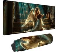 Noir Tapis de Souris Gaming XXL 900 x 400 x 4 mm Grand Tapis de Souris XXL Aile Mouse Pad pour Clavier et Bureau, Haute Précision et Vitesse, Caoutchouc Antidérapante, Gamer Accessoire Gaming w-3713