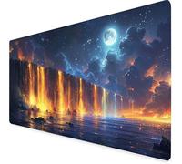 Noir Tapis de Souris XXL 1000 x 500 mm, Tapis Souris Automne sous Main Bureau avec 3MM Bords Cousus, Imperméable Mouse Pad Base en Caoutchouc Antidérapant Surface pour Gamer, PC, Cadeau -yym2509S5