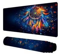 Noir Tapis de Souris XXL 1600x800x3mm Attrape-rêves sous Main Bureau Accessoire à Base en Caoutchouc Antidérapante et Bords Cousus Tapis de Souris Gamer pour Deco Bureau Desk, Cadeaux Hommes J1-146
