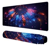 Noir Tapis de Souris XXL 1600x800x3mm Attrape-rêves sous Main Bureau Accessoire à Base en Caoutchouc Antidérapante et Bords Cousus Tapis de Souris Gamer pour Deco Bureau Desk, Cadeaux Hommes J1-260