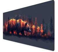 Noir Tapis de Souris XXL 800 x 300mm, Tapis Souris Ours sous Main Bureau avec 3MM Bords Cousus, Imperméable Mouse Pad Base en Caoutchouc Antidérapant Surface pour Gamer, PC, Cadeau -yym2509AP