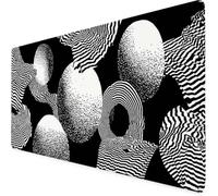 Noir Tapis de Souris XXL 900 x 400mm Grand Tapis de Souris Abstrait Mouse Pad avec Bords Surpiqués et Antidérapant, Accessoires Bureau, pour PC, Ordinateur Portable, Bureau, Études, Cadeaux 4-w6273