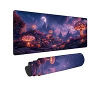Noir Tapis de Souris XXL 90x40cm, Tapis de Souris Champignon sous Main Bureau avec Bords Cousus, Imperméable Mouse Pad Base en Caoutchouc Antidérapant Surface pour Gamer, PC, Cadeau Femme -zjn2509S5