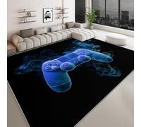 Noir Tapis Lavable, Minimalisme Console De Jeu Fumée Moderne Réducteur de Bruit Facile à Nettoyer Paillasson - Antidérapant Imprimé Tapis 160 x 230 cm pour Salon Chambre Bureau