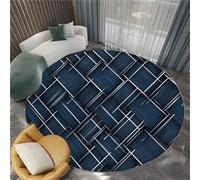 Noir Tapis Rond antidérapant Contemporain, Doux et Lavable en Machine Tapis Rond à Motif Minimalisme Lignes pour Chambre à Coucher Salon Salle à Manger - 160 cm