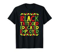 Noir tatoué éduqué employé Mois de l'histoire des Noirs T-Shirt