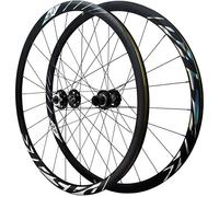 Noir,Thru Axle A,Jeu De Roues 700C Axe Traversant Roues Vélo De Route Frein Disque 8 9 10 11 12 Vitesse Moyeux Roulement Cassette 24H 30MM Jantes Alliage D'aluminium