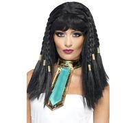 Noir Tressé Cléopâtre Perruque Adulte Femmes Smiffys Accessoire Déguisement
