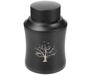 Noir Urne Funéraire pour Chat et Scellée, en Acier Inoxydable Compacte | Souvenir Portable, Format Discret pour Cendres Partielles, Finition Lisse, Usage Solide au Mémorial