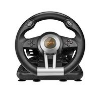[noir] Volant de jeu avec pédale pxn v3ii - jeu de course à double moteur à vibration - noir