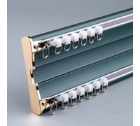 NOIRDA Ensemble De Rail Double pour Rideaux, Rail Rideaux avec Poulies À Lame d'acier, pour Rideaux, Voilages, Séparations De Pièce, Rails À Rideaux Intérieurs/extérieurs(Blue,240cm/7.8ft(2 * 120cm))