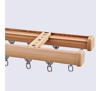 NOIRDA Ensemble De Tringles À Rideaux Imitation Bois, Rail À Glissement Silencieux, Rail De Rideau Double Décorative pour Salon Et Chambre(B-Ceiling,95cm/3.1ft)