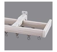 NOIRDA Ensemble De Tringles À Rideaux Imitation Bois, Rail À Glissement Silencieux, Rail De Rideau Double Décorative pour Salon Et Chambre(A-Wall,95cm/3.1ft)