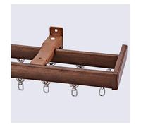 NOIRDA Ensemble De Tringles À Rideaux Imitation Bois, Rail À Glissement Silencieux, Rail De Rideau Double Décorative pour Salon Et Chambre(D-Wall,95cm/3.1ft)