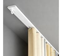 NOIRDA Rail De Plafond en Aluminium Blanc pour Rideaux, Tringle À Rideaux Invisible Ultra-Fin pour Salon, Chambre, Douche, Séparation De Garage Ou Camping-Car(240cm/7.8ft(2 * 120cm))