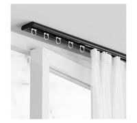NOIRDA Rail De Plafond en Aluminium pour Rideaux, Ensemble De Rail De Rideau De Plafond Ultra-Fin pour Séparer Les Pièces, Salon, Chambre, Camping-Car, Dressing, Porte(Noir,260cm/8.5ft(2 * 130cm))