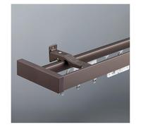 NOIRDA Rail De Rideau Double avec Chariot Magnétique, Plafond/Mur, Tringle À Rideau en Aluminium, Coulissement Silencieux pour Rideaux Et Voilages À Domicile Ou en Camping-Car(Gray-Wall,140cm/4.6ft)