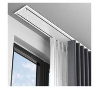NOIRDA Rail De Rideau Double Silencieux, Ensemble De Rails De Plafond en Aluminium pour Rideaux, pour Chambre, Salon, Cuisine, Hôpital(Blanc,420cm(3 * 140cm))