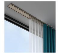 NOIRDA Rail De Rideau Double Silencieux, Ensemble De Rails De Plafond en Aluminium pour Rideaux, pour Chambre, Salon, Cuisine, Hôpital(Champagne,280cm(2 * 140cm))