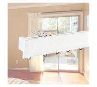 NOIRDA Rail De Rideau Simple en Aluminium, Supports Muraux Ou De Plafond, Ensemble De Tringle À Rideau Coulissante, Barre De Séparation pour Rideau De Douche Ou Camping-Car(White-Ceiling,90cm/2.9ft)