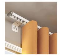 NOIRDA Rail De Rideau Ultra-Fin Et Silencieux avec roulettes, Rail Coulissant Mural Robuste, Tringle A Rideaux en Aluminium pour Fenêtres, Camping-Cars, Douches, Hôpitaux(125cm/4.1ft)