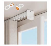 NOIRDA Rails De Plafond Télescopiques pour Rideaux, Kit De Rails De Rideaux Robustes À Longueur Réglable, Tringle À Rideaux Coulissante pour Séparation De Pièce(1.15~2.1m/3.8~6.9ft)