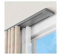 NOIRDA Tringle À Rideaux Silencieuse À Rails À Double Rangée, Ensemble De Rails De Rideaux Plafond Solidaires en Aluminium, pour Rideaux, Voilages Et Séparations De Pièces(Gray,180cm/5.9ft(2 * 90cm))