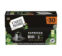 NOIRE - Café Capsules Espresso Intensité 5 Compatible Nespresso Bio CARTE | Saveur onctueuse et gourmande | Parfait pour une pause café | la boîte de 30 capsules | LOT DE 3
