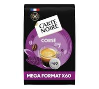 NOIRE - Café Dosettes Corsé Intensité 7 Compatible Senseo CARTE | Saveurs riches et onctueuses | Idéal pour un moment gourmand | le paquet de 60 dosettes | LOT DE 3