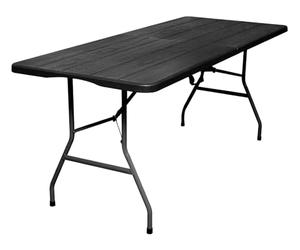 Noire, Table Pliante multifonctionnelle 180 x 74 x 74 cm, Finition, Plateau Pliable et avec poignée pour Son déplacement