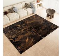 Noire Vintage Machine À Grains Foncées Machine Lavable Rapis Tapis À Tas Court Doux avec Un Support Antidérapant, Résistant Aux Taches pour La Chambre À Coucher Et