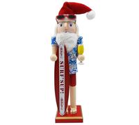 Noisette du Père Noël Figure Traditionnelle Noisette en Bois Traditionnel Hawaiian Surfer Santa sur Le thème de Noël sur Le thème de l'été pour Tables et étagères Style-2