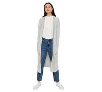 Noisy may Cardigan Long pour Femme, Gris Clair chiné, S