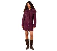 Noisy May Cord New Signe Long Sleeve Short Dress Violet L Femme