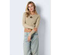 NOISY MAY Crop Top Langarmshirt mit modischem Cut Out Detail Longsleeve