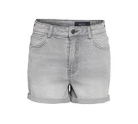 NOISY MAY Damen Shorts en Jean avec Design Five-Pocket et Ourlet Revers, Couleurs:Gris, Taille:S