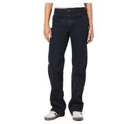 NOISY MAY Femme Pantalon en Jean Taille Mi-Haute Jambe Large Extensible NMYOLANDA, Couleurs:Noir-2, Taille:26W / 32L, Longueur de Jambe:L32