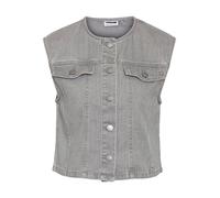 NOISY MAY Femmes Gilet sans manches en jean avec boutons et poches poitrine
