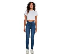 NOISY MAY Femmes Skinny Fit Jean Taille Haute Pantalon en Denim Extensible Pantalon Basique NMCHARLOTTE, Couleurs:Bleu, Taille:32W / 34L, Longueur de Jambe:L34